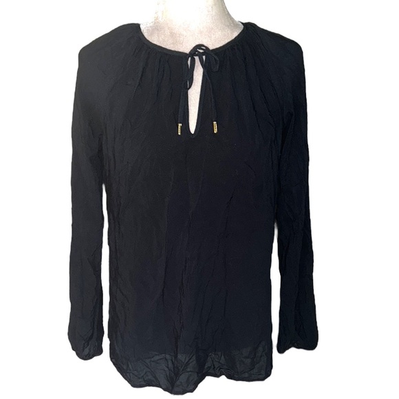 Lilly Pulitzer Willa Onyx Black Tie Neck Blouse - S - Picture 3 of 12